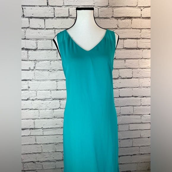 Gianni Bini Teal Blue Sheath Dress Maxi Dress size 8 Demur - Picture 2 of 11